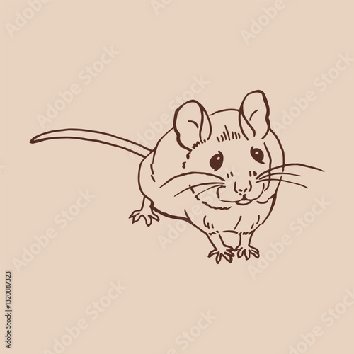 Mouse. Hand drawn vector illustration.