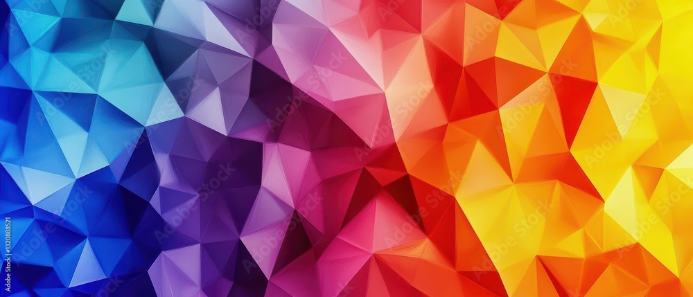 Iridescent triangular facets shifting in high contrast, mesmerizing and futuristic Iridescent triangular facets shifting in high contrast, mesmerizing and futuristic