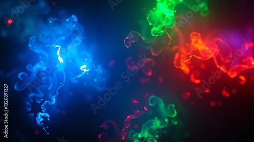 Glowing bioluminescent colors, dramatic cinematic style, film-like