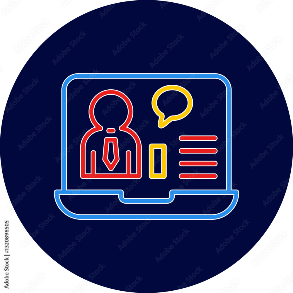 Online Job Interview Icon Online Job Interview Icon
