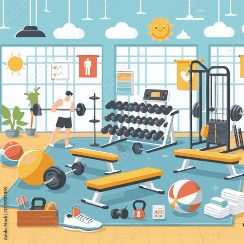 gym, fitness, exercise, training, healthy, workout, sport, equipment, health, interior, activity, body, lifestyle, fit, club, strength, power, athlete, weight, woman, bodybuilding, active, energy, gym
