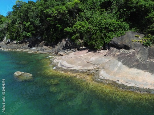 Wallpaper Mural Scenic rocky coastline with lush forest. Torontodigital.ca