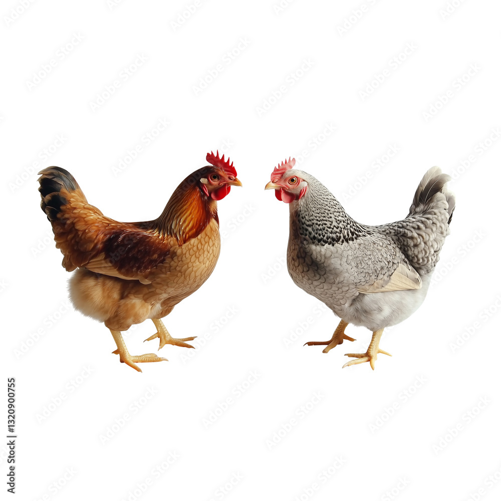 Fototapeta premium Chickens Isolated background