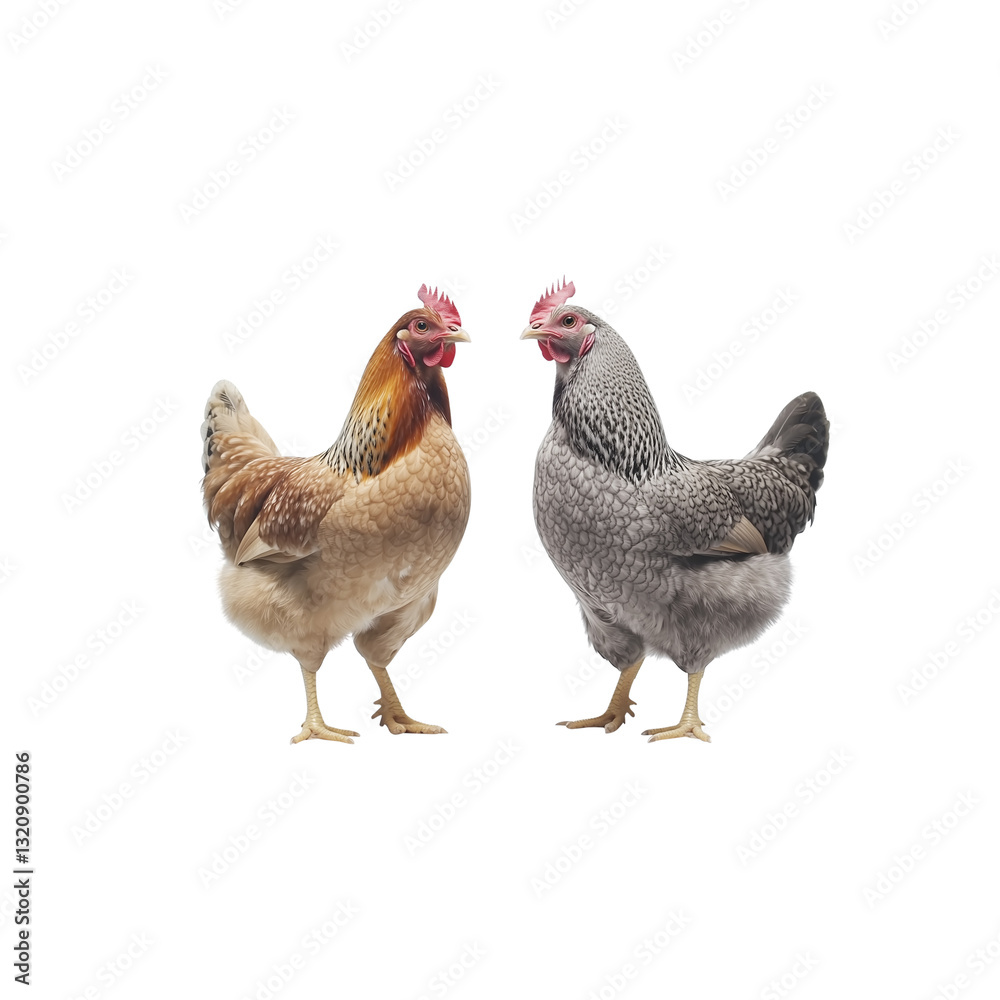 Fototapeta premium Chickens Isolated background