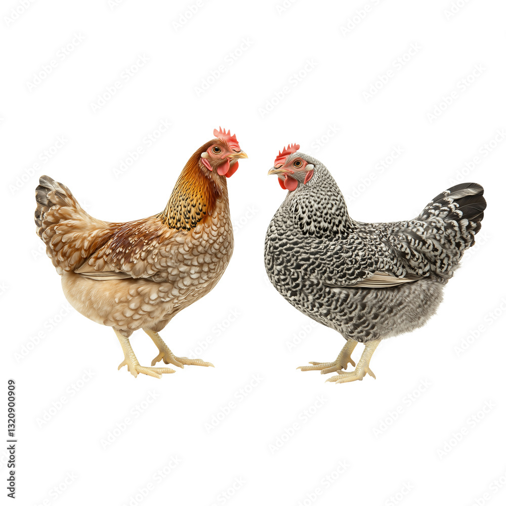 Fototapeta premium Chickens Isolated background