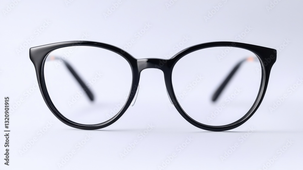 material science coatings concept. Black framed eyeglasses on a light background, stylish and modern. material science coatings concept. Black framed eyeglasses on a light background, stylish and modern.