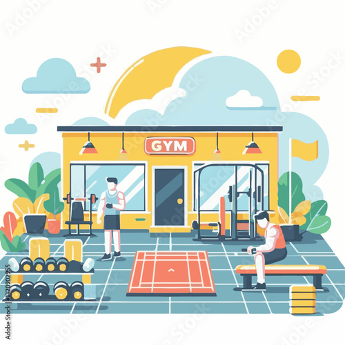 Adobe Illustrator gym, fitness, exercise, training, healthy, workout, sport, equipment, health, interior, activity, body, lifestyle, fit, club, strength, power, athlete, weight, woman, bodybuilding, a