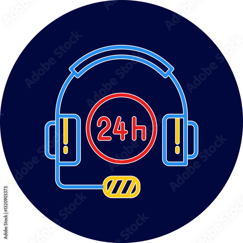 24 Hours Support Icon