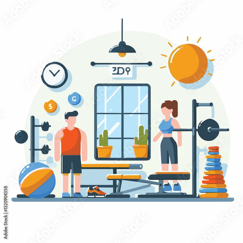 Adobe Illustrator gym, fitness, exercise, training, healthy, workout, sport, equipment, health, interior, activity, body, lifestyle, fit, club, strength, power, athlete, weight, woman, bodybuilding, a