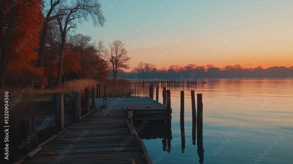 Havre De Grace. Beautiful Autumn Landscape of Chesapeake Bay Shoreline Havre De Grace. Beautiful Autumn Landscape of Chesapeake Bay Shoreline