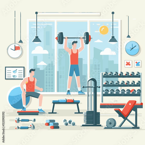 Adobe Illustrator gym, fitness, exercise, training, healthy, workout, sport, equipment, health, interior, activity, body, lifestyle, fit, club, strength, power, athlete, weight, woman, bodybuilding, a