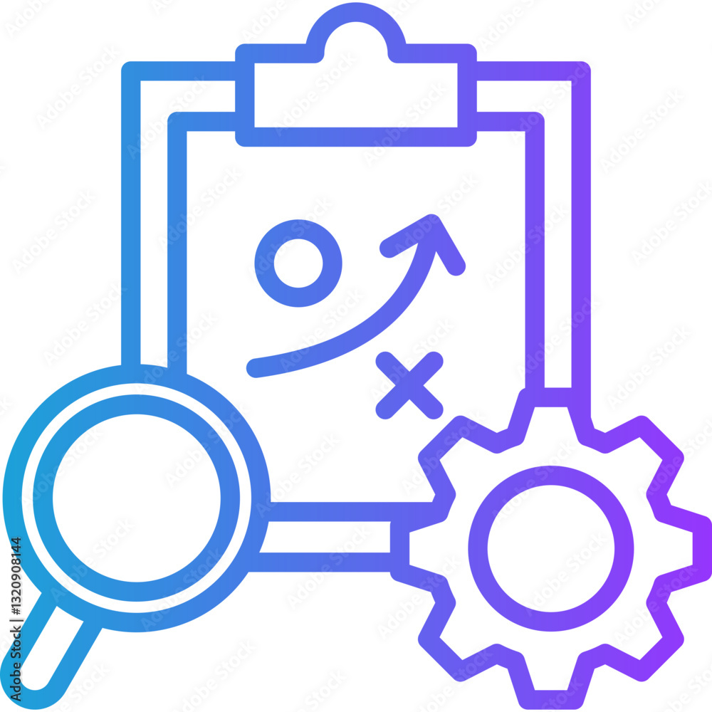 Strategy Execution line gradient icon Strategy Execution line gradient icon
