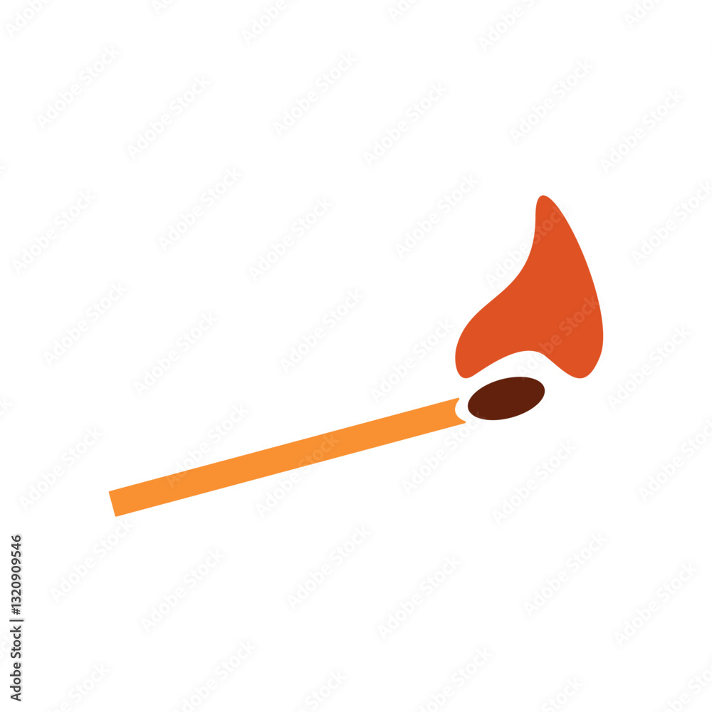 burning matchstick icon. simple flat fire illustration on white background burning matchstick icon. simple flat fire illustration on white background