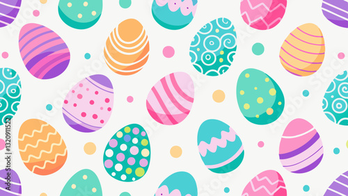 easter eggs seamless pattern