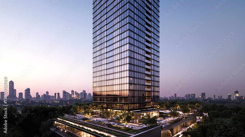 Obraz premium Modern skyscraper with stunning city views.