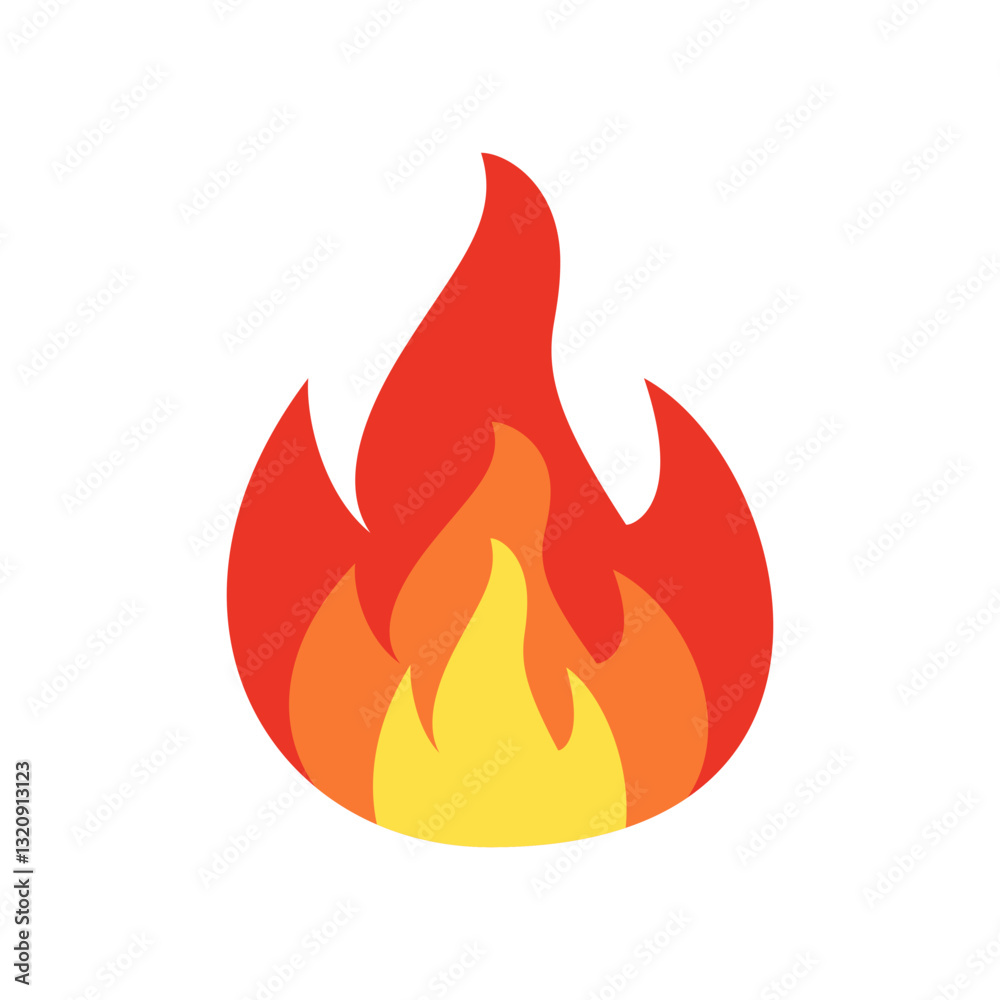 Fire flame symbol. Bonfire vector illustration. Red orange fire icon Fire flame symbol. Bonfire vector illustration. Red orange fire icon