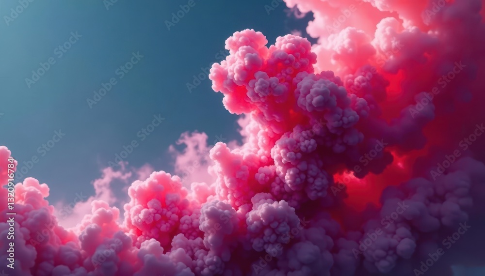 Fototapeta premium Immense smoke plume, swirling upwards, cyclical motion, wall, power plant