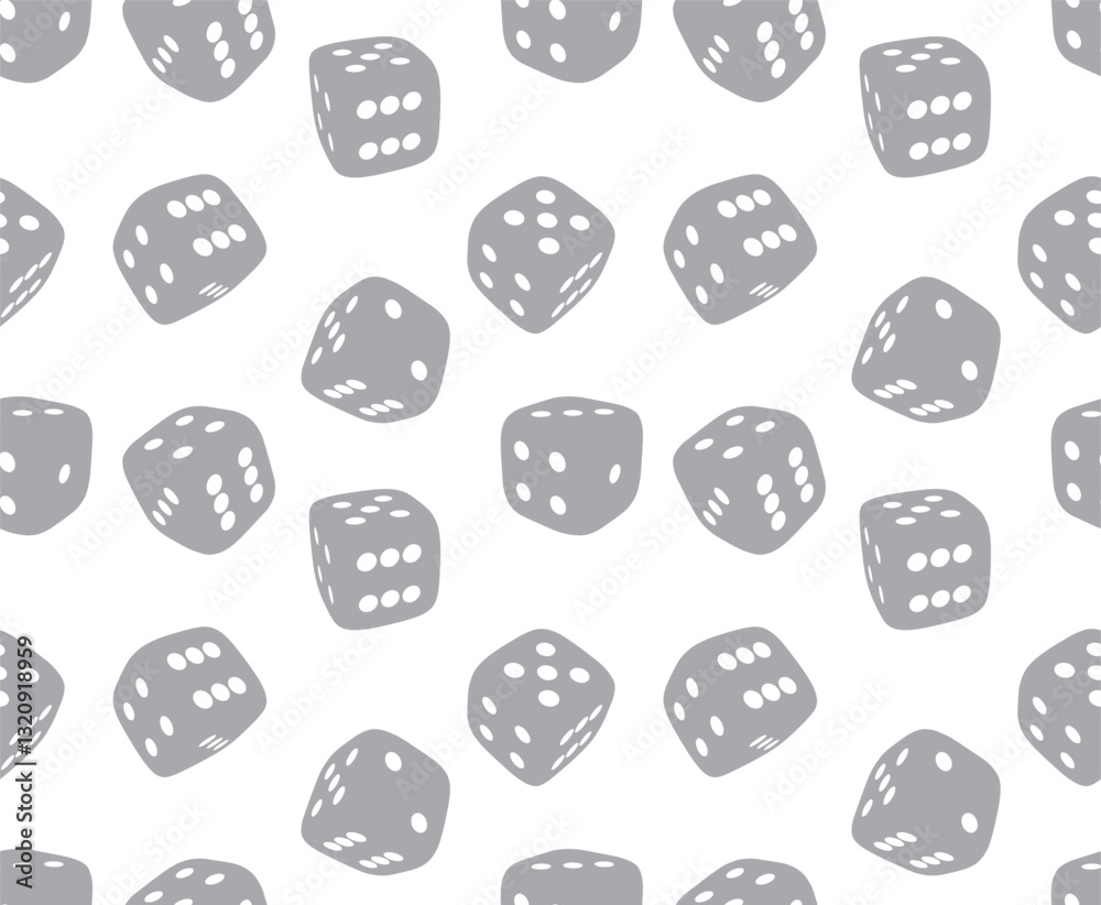 seamless pattern with dice on White Background. Vector seamless pattern with dice on White Background. Vector