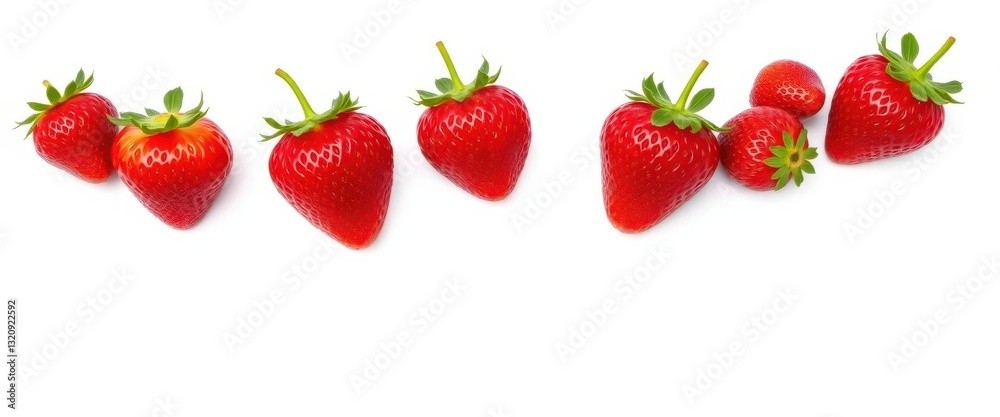 A vibrant, ripe strawberry, isolated on a pure white background, organic, fruit A vibrant, ripe strawberry, isolated on a pure white background, organic, fruit