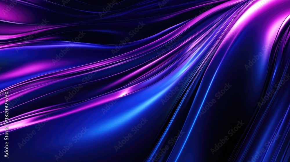 Vibrant Abstract Waves in Purple and Blue Hues with Smooth Texture Vibrant Abstract Waves in Purple and Blue Hues with Smooth Texture