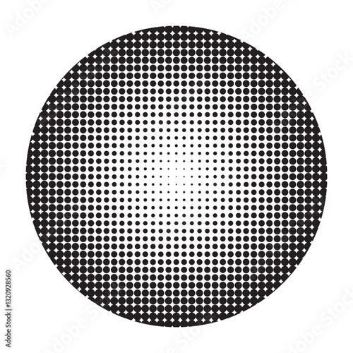 halftone circle design icon. abstract halftone circle on white background.