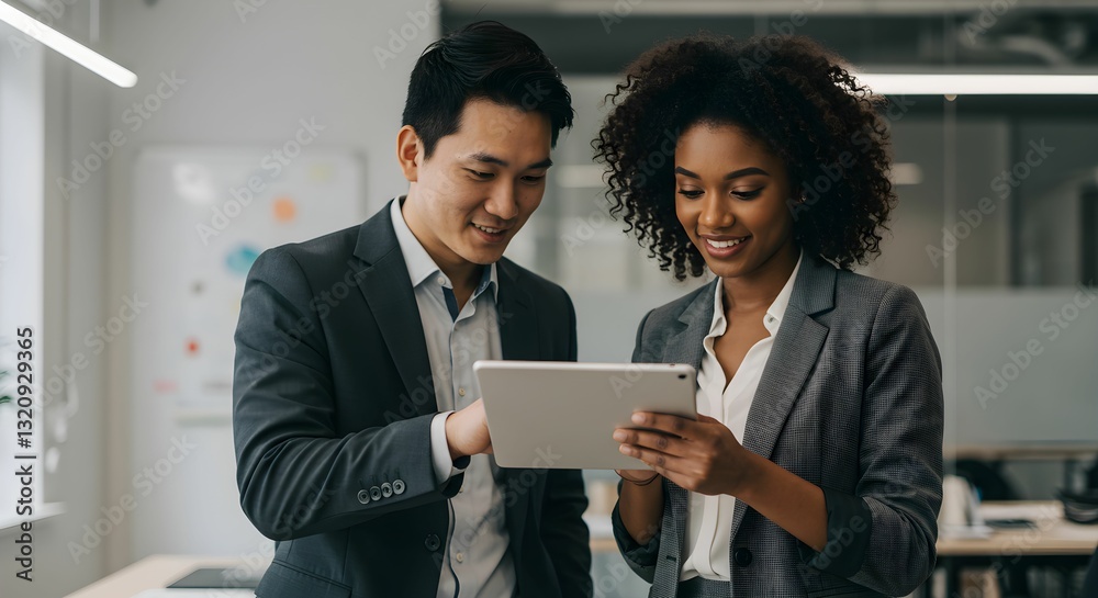 group of young multi-ethnic startup business team collaborating on project in modern office group of young multi-ethnic startup business team collaborating on project in modern office