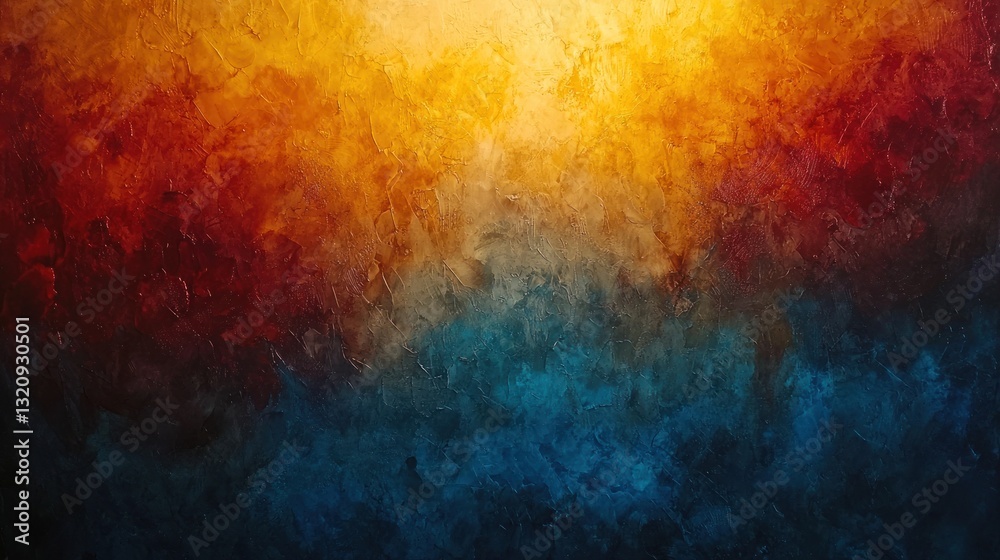 Obraz premium Abstract Fiery Sunset to Ocean Depth Transition