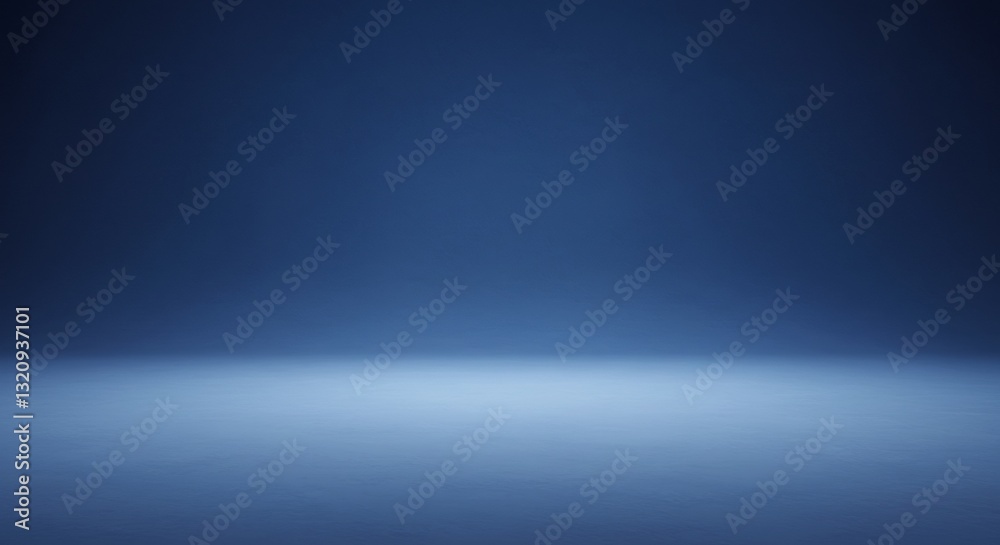 Obraz premium Moody Blue Studio Background Soft Light Subtle Gradient. AI Generated