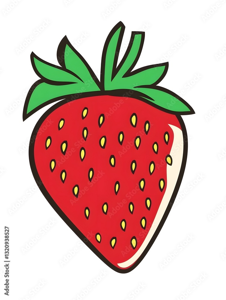 Fototapeta premium Isolated Fruity Red Strawberry Fruit Icon Symbol Healthy and Fresh White Background