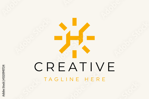 Letter H Sunlight Logo Free Download Letter H Sunlight Logo - GFXLoad