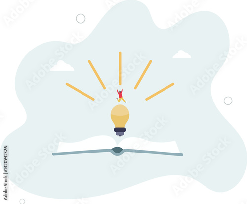 Knowledge or education, study or learning new skill, creativity or idea, reading book for inspiration, discover solution or literature, wisdom concept.flat character life .
