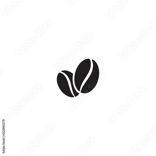 black coffee bean icon vector illustration template