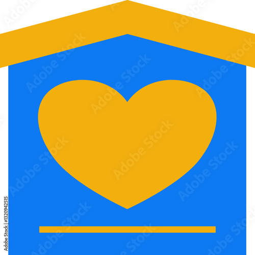 Free Download House Icon with Heart Symbol solid icon  - GFXLoad
