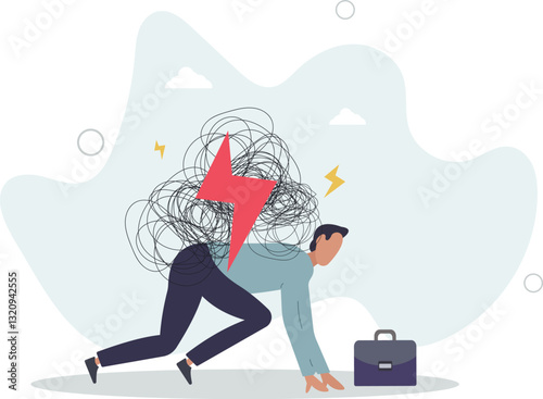 Stress burden, anxiety from work difficulty and overload, problem in economic crisis or pressure from too much responsibility concept,flat character life .