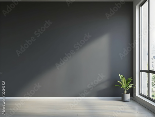 Minimalist hallway with blank gray walls, offering an adaptable space for creative projects.