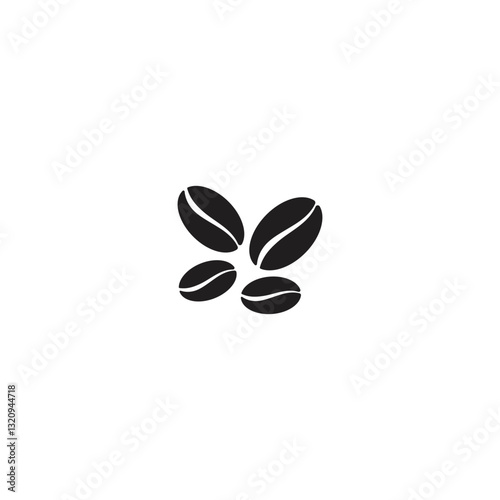 black coffee bean icon vector illustration template