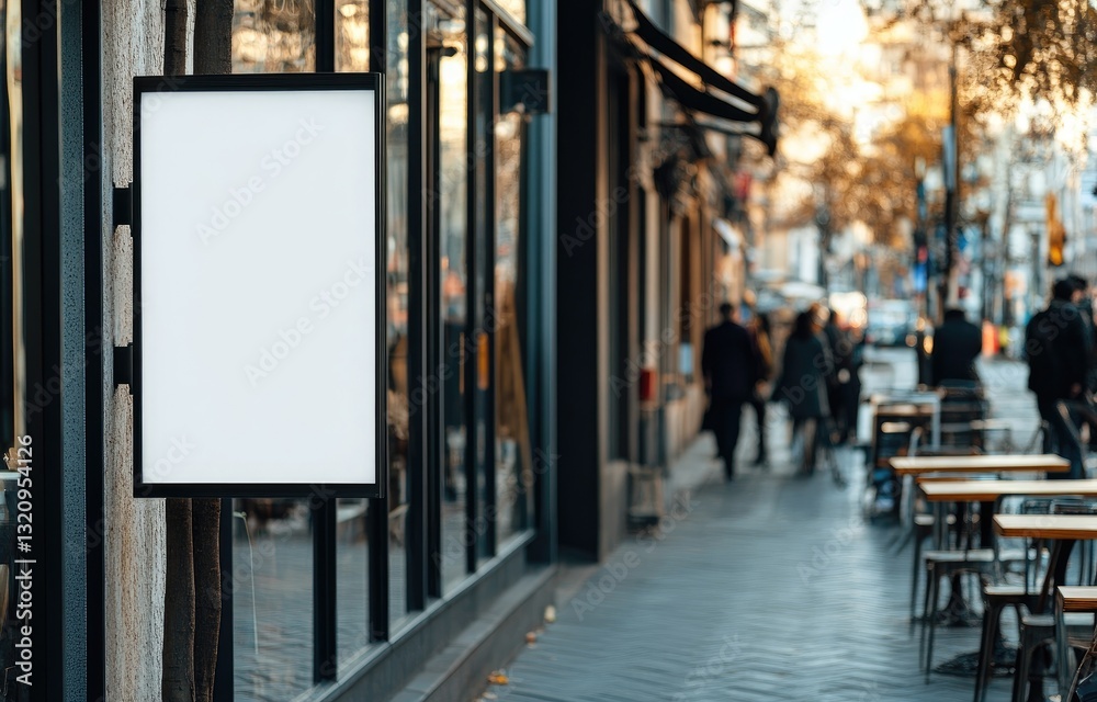 Blank Advertisement Board on City Street Blank Advertisement Board on City Street