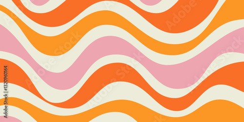Cool Abstract Psychedelic Groovy Pattern Art. Y2k Trippy Texture Vector Design. Wavy Background.