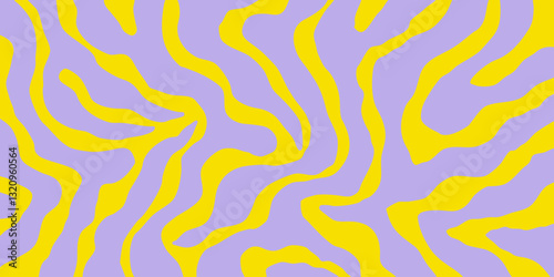 Cool Abstract Psychedelic Groovy Pattern Art. Y2k Trippy Texture Vector Design. Wavy Background.