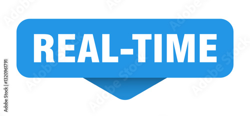 real-time sticker. real-time sign on transparent background