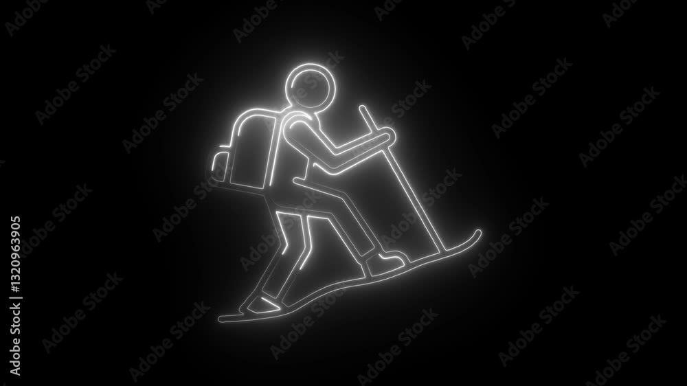 Glowing neon trailhead icon isolated on black background. HD Video motion graphic animation Glowing neon trailhead icon isolated on black background. HD Video motion graphic animation
