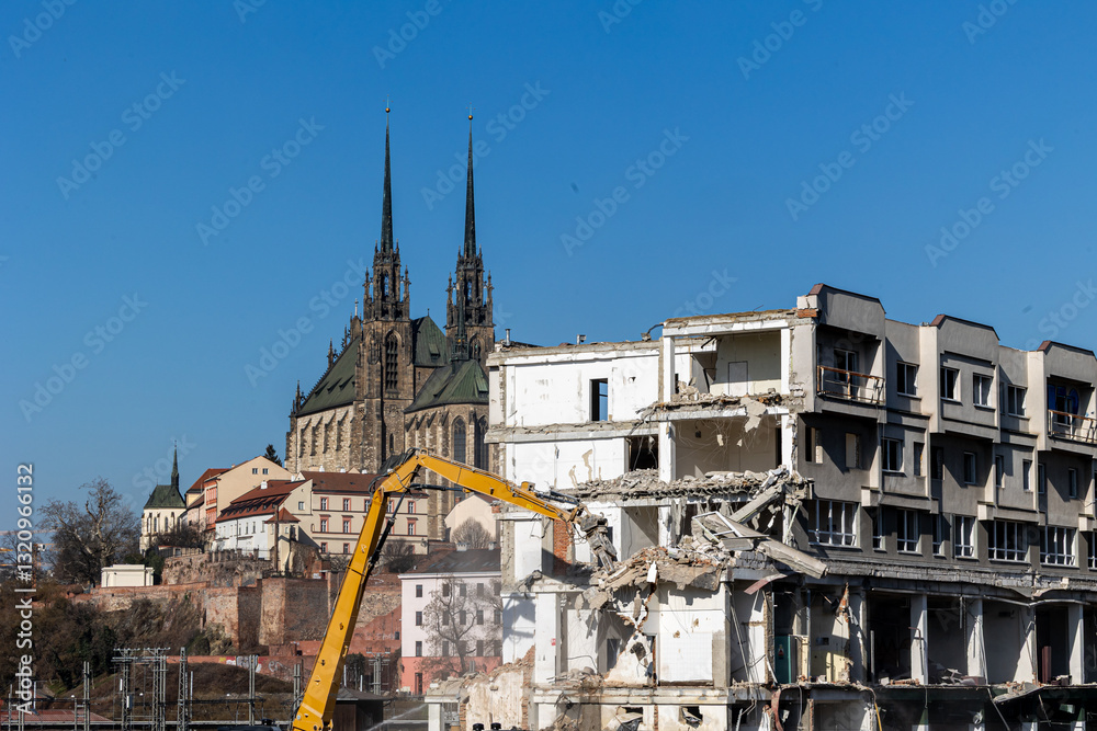 Fototapeta premium Brno Prior Old Tesco demolishment