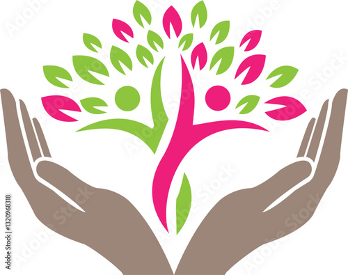 Protecting Life's Growth hands holding a tree