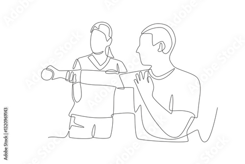 Physical therapy concept one-line drawing