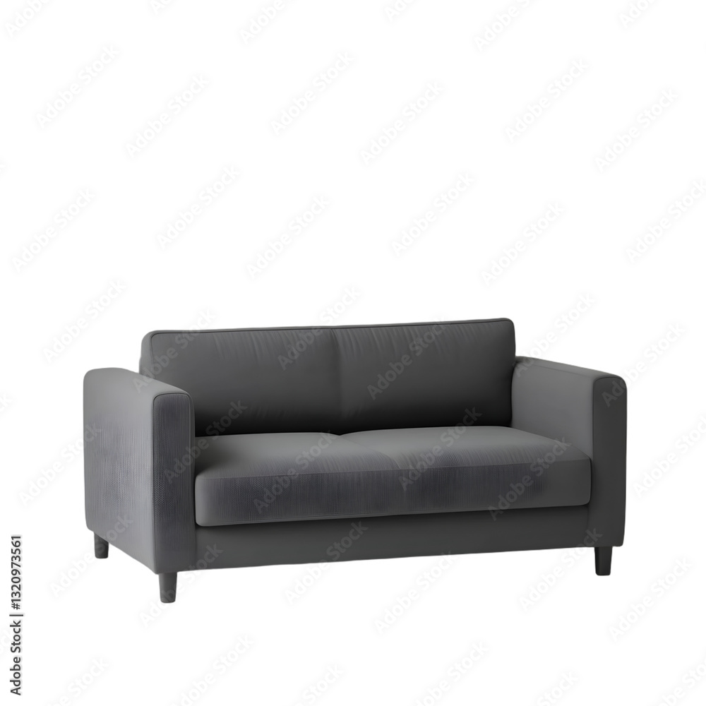 Modern black sofa isolated on a transparent background Modern black sofa isolated on a transparent background