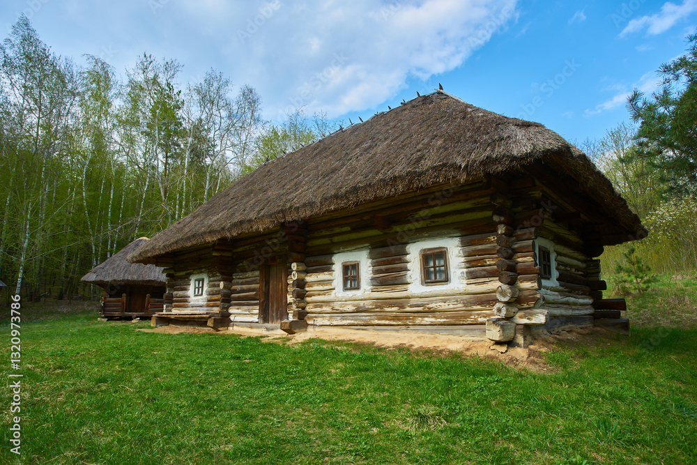 Traditional Ukrainian Hut in Pyrohiv Museum Traditional Ukrainian Hut in Pyrohiv Museum