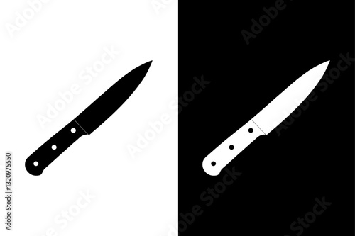 Utility Knife Silhouette Vector Icon Black and White Background.