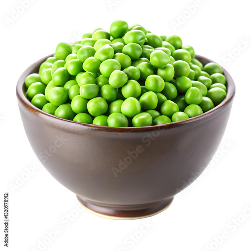 Bowl of Green Peas Isolated on White Background
