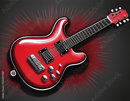 red electric guitar