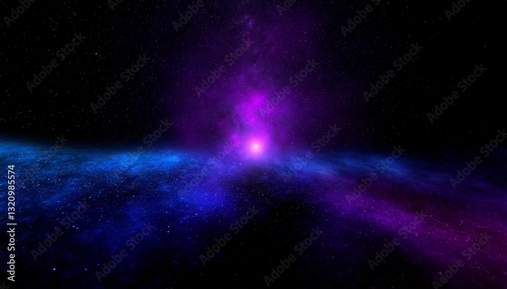 Obraz premium Abstract galaxy smoke fog purple-blue light in the galaxy with gradient colors on black background.